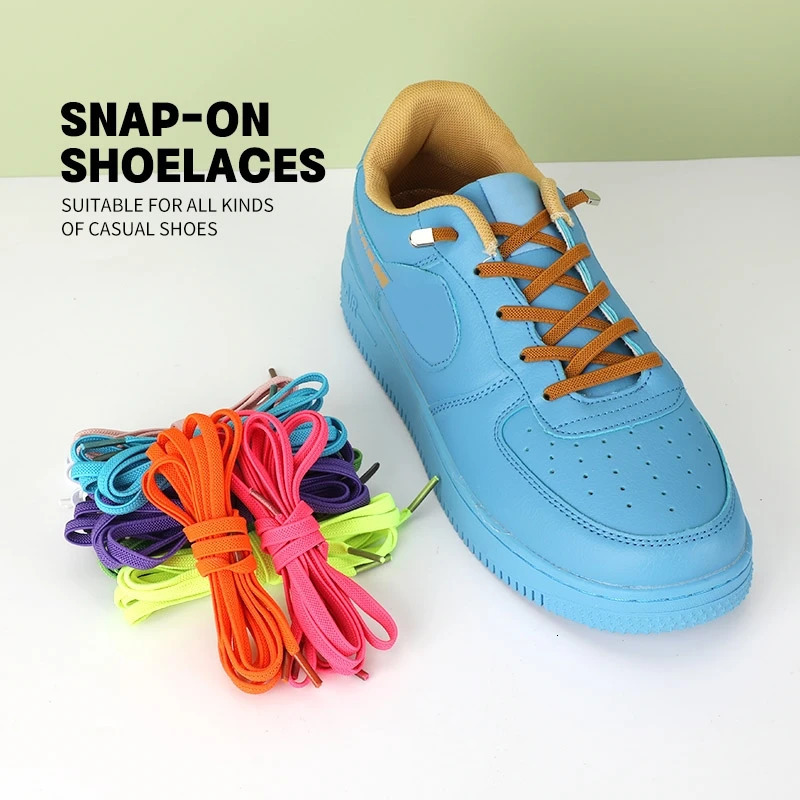 Shoe Parts Accessories 1 Pair Elastic No Tie laces Flat Shoelaces Quick Safety Shoelace Kids Adult Lazy Laces 231124