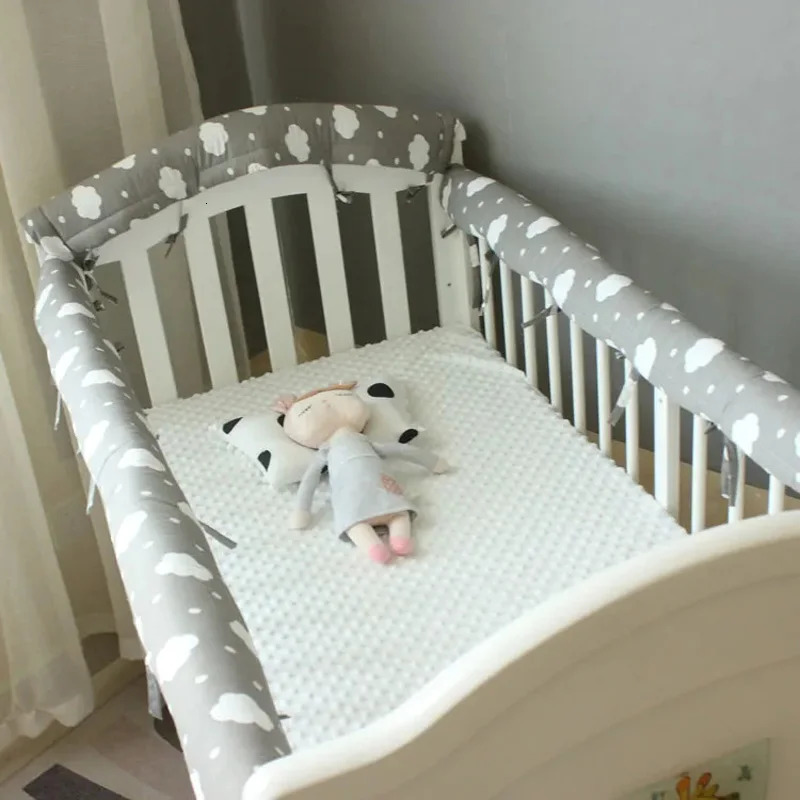Bed Rails 100 Cotton Thickened Crib Rail Cover Guardrail Anti collision Anti bite Strip Quilted Fence Protective Soft Edge 231124