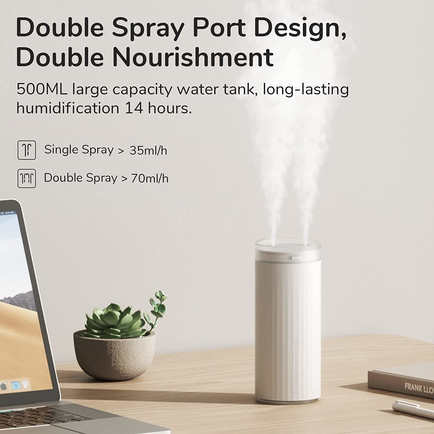 Other Home Garden JISULIFE Small Humidifiers 500ml Desk Night Light Function Quiet Electric Aroma Diffuser Air Car 230424