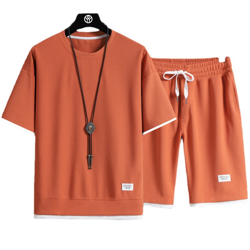 Mens tracksuit designer track suit Summer Men's Two Piece Set Linen Fabric Casual T-Shirt And Shorts Set Mens Sports Suit Fashion Short Sleeve Tr