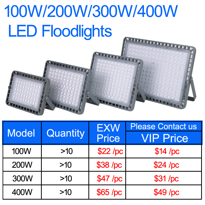 400W High Bay Warehouse Floodlights Lights 100W LED Shop Lighting 6000K 300W 200W Waterproof Dust Proof IP65 for Factory crestech