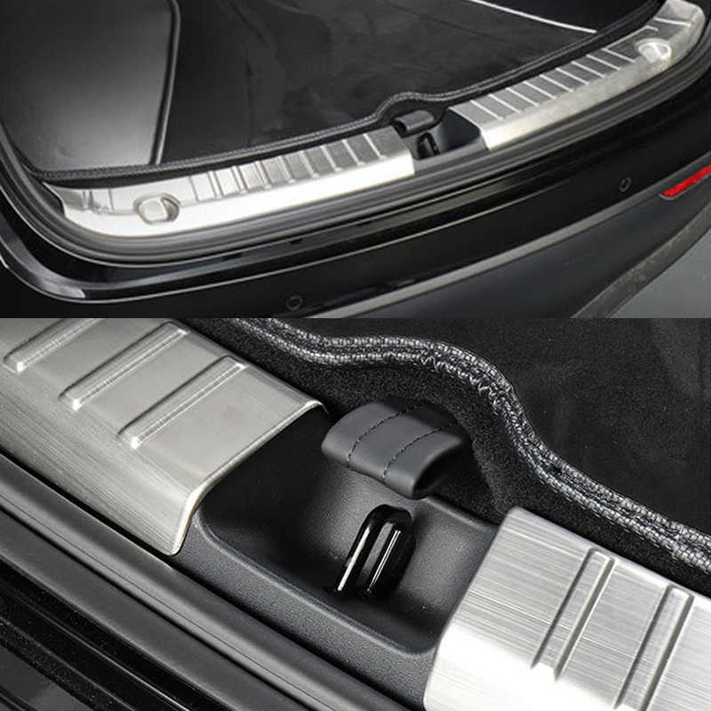 For Tesla Model 3 Model Y 2017-2022 Auto Rear Bumper Foot Plate Trunk Door Sill Guard Protector Cover Car Rear Trunk Sill Cover