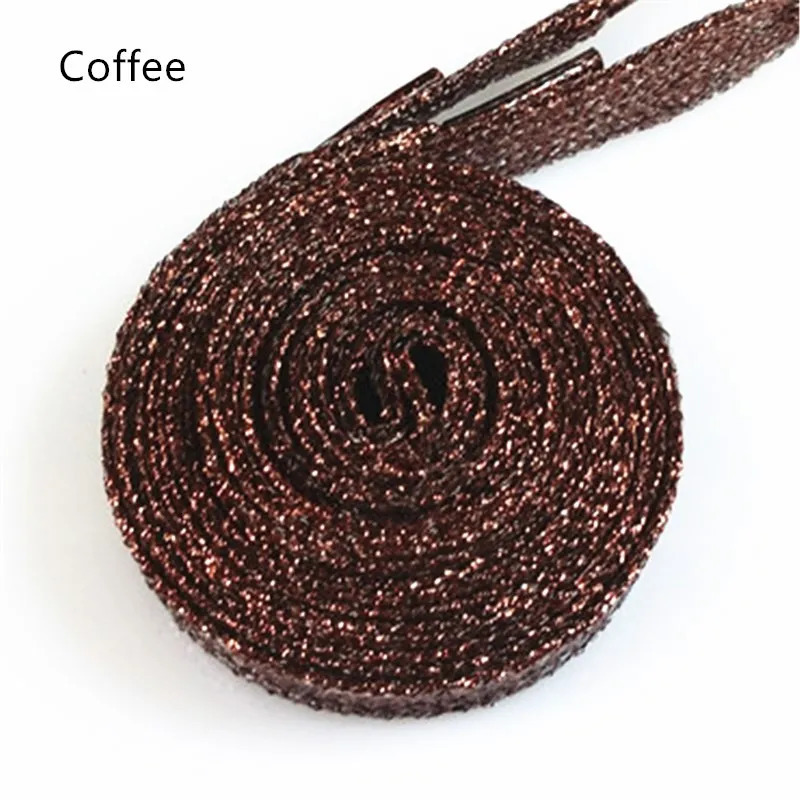 Shoe Parts Accessories 1 Pair Shiny Gold Silver Thread Shoelaces Glitter Flat Sparkly Bootlaces Colors Shimmering 110cm Laces Colored 231124