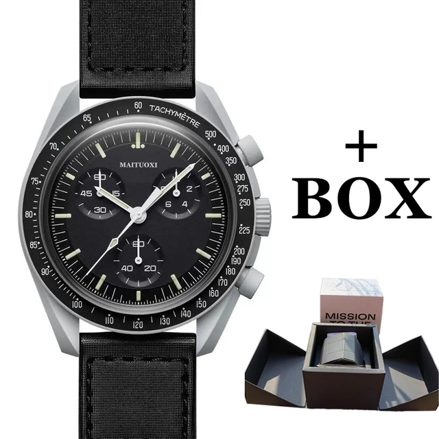 High Quality 2023 MOON Summer NEW Designer 6 Pins Mark Functional Speedmaster Planet Quartz Watch Unisex Swatch Couple Watch bbnbn02, 02
High Quality 2023 MOON Summer NEW Designer 6 Pins Mark Functional Speedmaster Planet Quartz Watch Unisex Swatch Couple Watch bbnbn02, 02