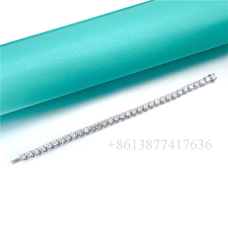 necklace moissanite chain Women Men 18k White Gold 4mm d Color Flawless Diamond Paved Tennis Bracelet Gold