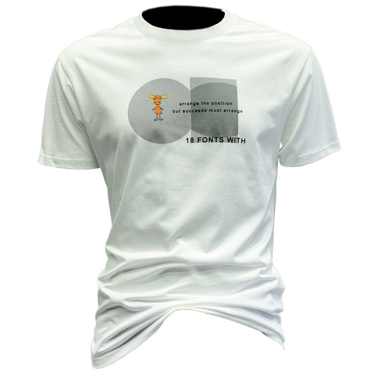 Men's T-Shirts Flocking Print for Men's Round Neck Short-sleeved T-shirt In Summer 230425