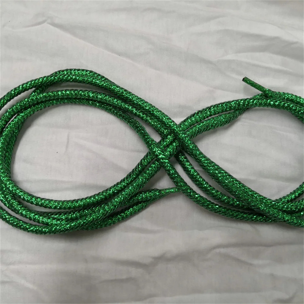 Shoe Parts Accessories 14PAIRS Ribbed Rope Laces Generic 1 Pair Colored Shoelaces Gold And Silver Shiny Useful Belt 231124