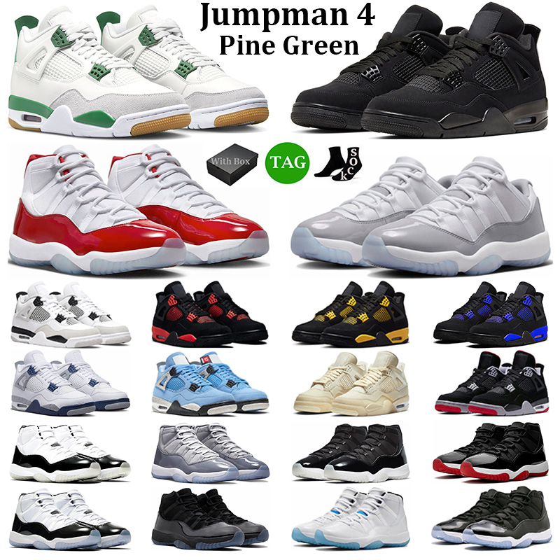 Box With 4s Basketball Shoes Men Women Jumpman 4 Black Cat Pine Green Military Black Red Thunder 11s Cherry Cement Grey DMP Bred Mens Trainers Sneakers D8, #14
Box With 4s Basketball Shoes Men Women Jumpman 4 Black Cat Pine Green Military Black Red Thunder 11s Cherry Cement Grey DMP Bred Mens Trainers Sneakers D8, #14