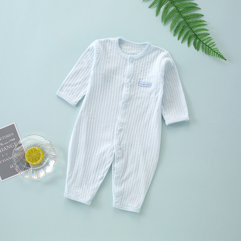 Rompers 57422 Baby Jumpsuit Boys Girls Long Sleeved Romper Cotton Cute Clothes L230215 230425