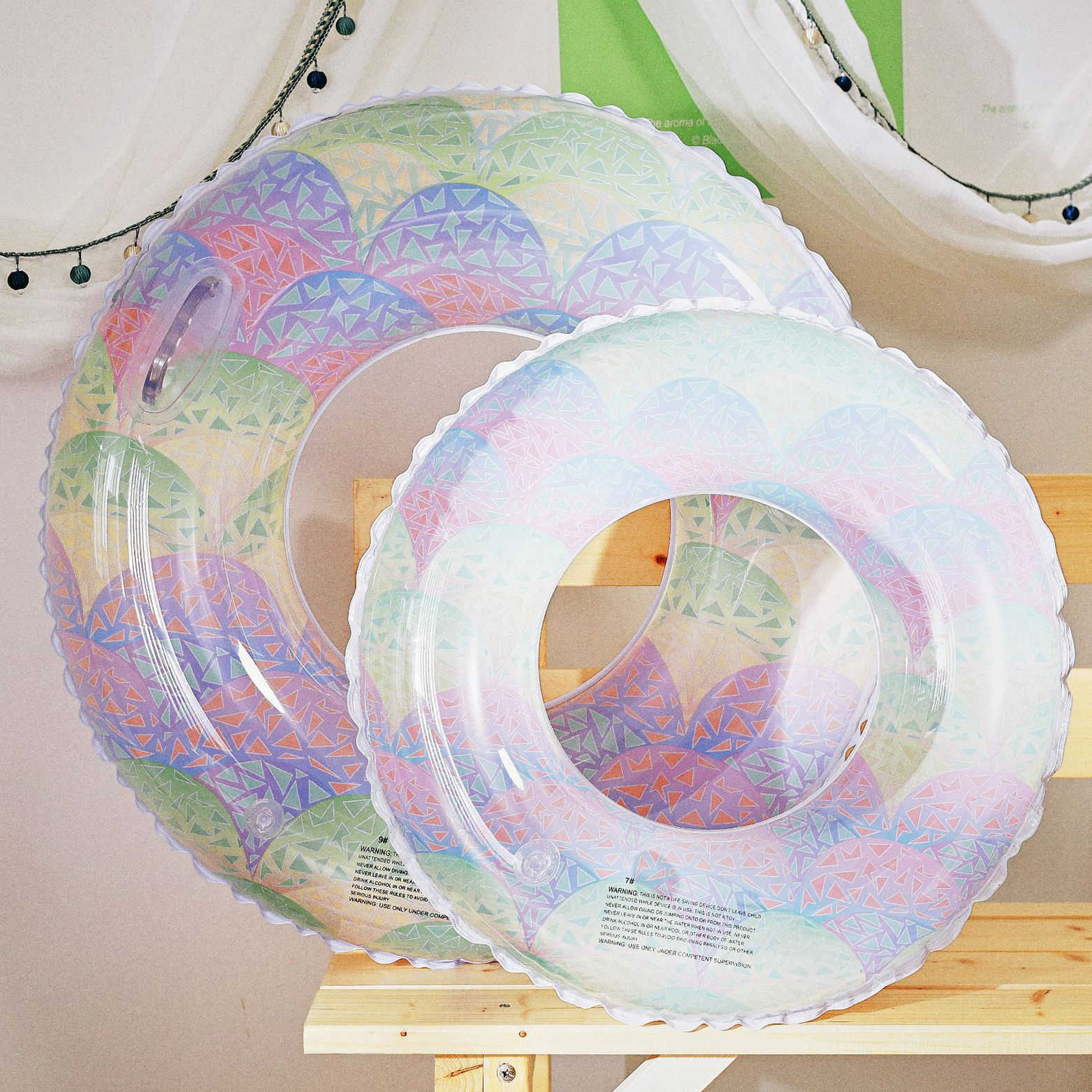 Life Vest Buoy Transparent Thickened Colorful Swimming Ring Adult Children Inflatable Pool Tube Giant Float Boys Girl Water Fun Toy Swim laps J230424