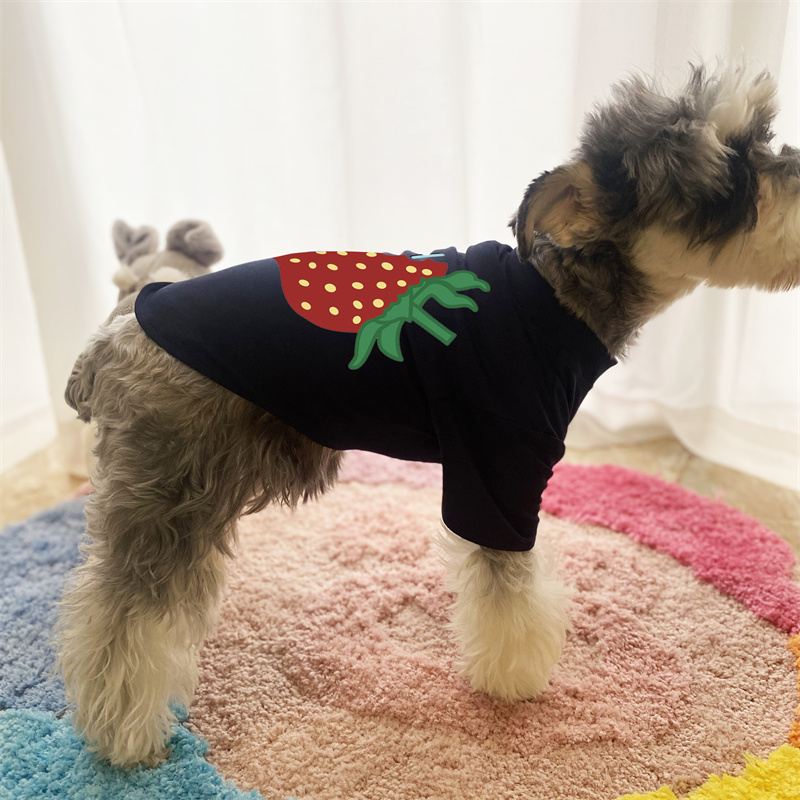 free shipping Designer Dogs T Shirts Apparel Cotton Summer Clothes with ic Letter Pattern Soft Puppy Sweatshirt Pullover for Small Dog Strawberry Pink