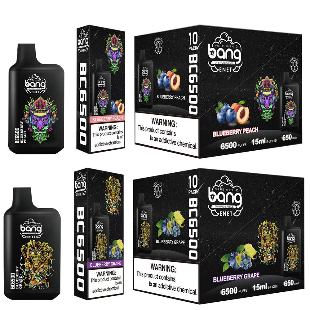 Bang ENET BC6500 Puffs Disposable E Cigarettes 650mah Battery Rechargeable 15ml Pod 6000 5% Vape Pen 12 Colors
Bang ENET BC6500 Puffs Disposable E Cigarettes 650mah Battery Rechargeable 15ml Pod 6000 5% Vape Pen 12 Colors