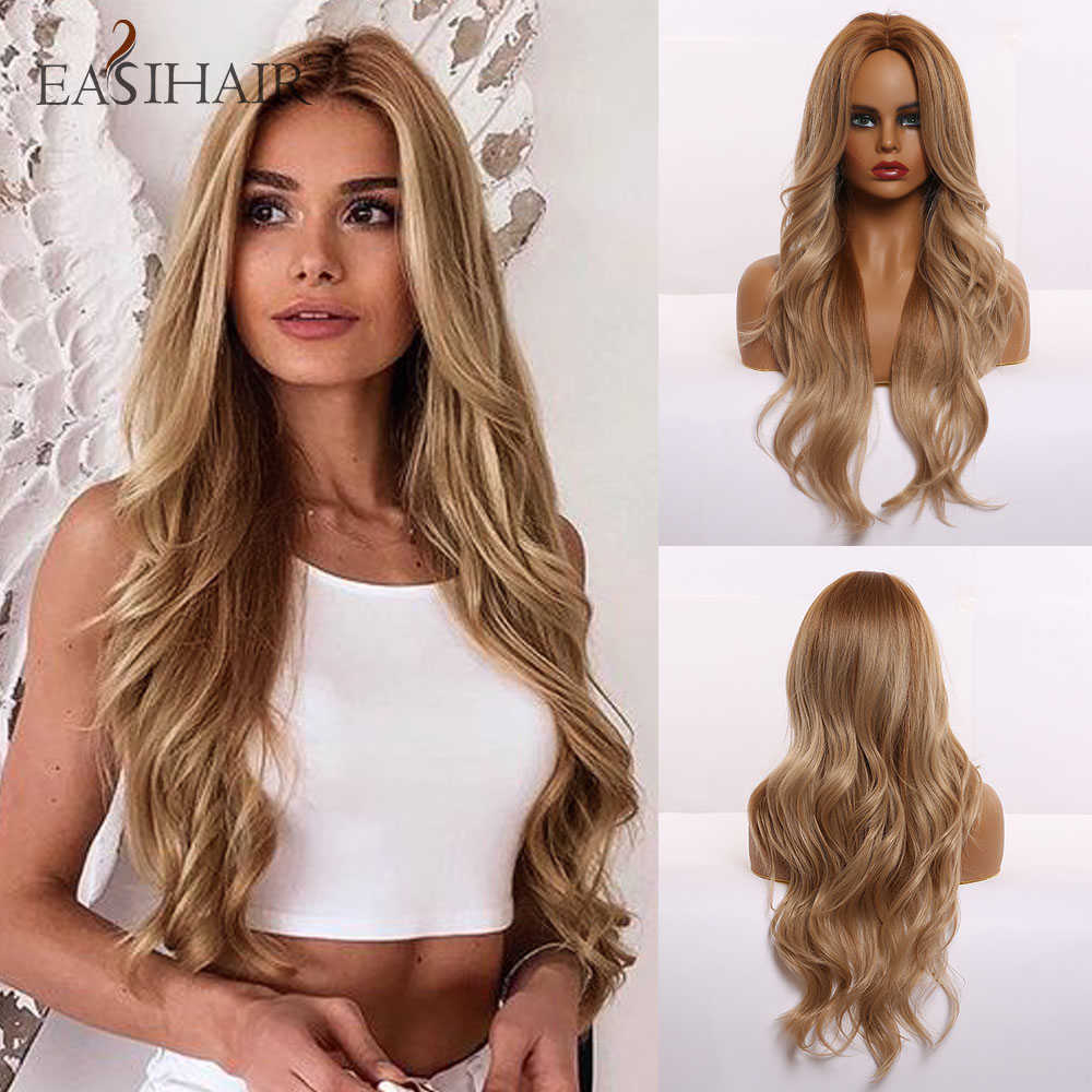 Synthetic Wigs Dropshipping Easihair Synthetic Wigs Long Wavy for Women Heat Resistant Cosplay Wig Natural Hair 230227 Hair Wigs