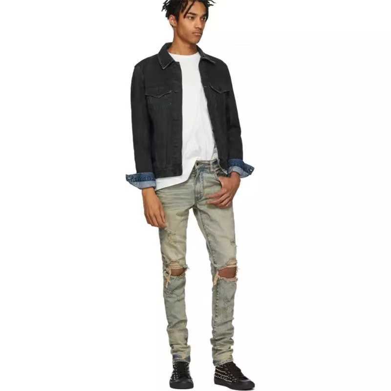 Designer Clothing Luxury Casual Fashion Denim Pants New Fashion Brand Amiiri 21ss Yellow Mud Used Knee Hole Slim Fitting Jeans Distressed Ripped Skinny Motocycle Ro, Champagne
Designer Clothing Luxury Casual Fashion Denim Pants New Fashion Brand Amiiri 21ss Yellow Mud Used Knee Hole Slim Fitting Jeans Distressed Ripped Skinny Motocycle Ro, Champagne