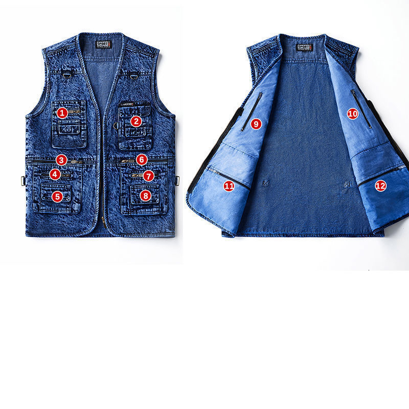 Men's Vests Men's denim vest summer and autumn denim sleeveless men's vest men's denim jacket men's denim vest 230425