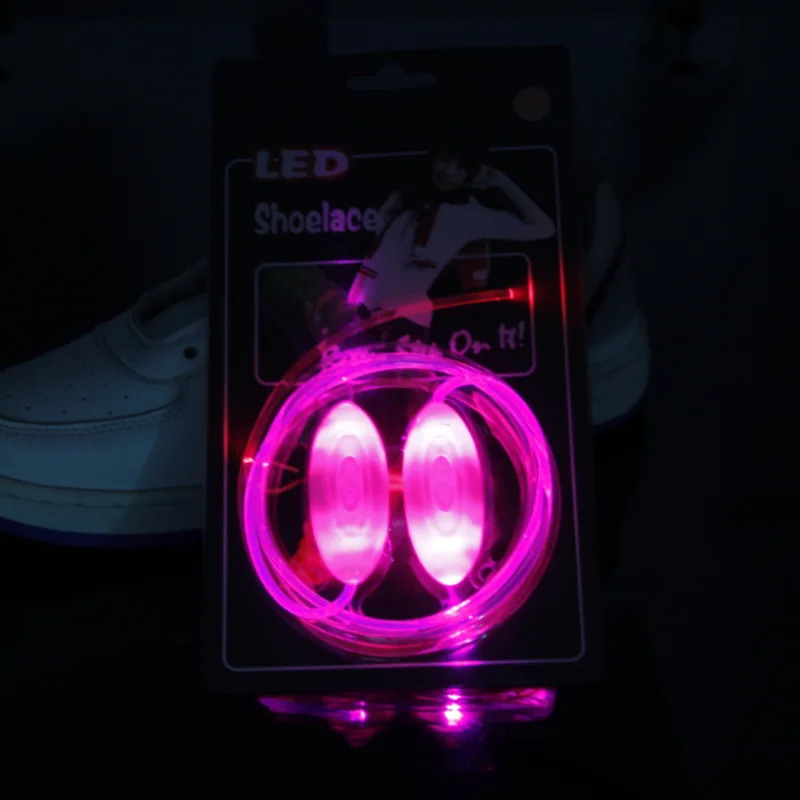 Shoe Parts Accessories LED Laces Luminous Shoelaces Batteries Glow Strings Round Flash Light No Tie Lazy Party Decor 231124