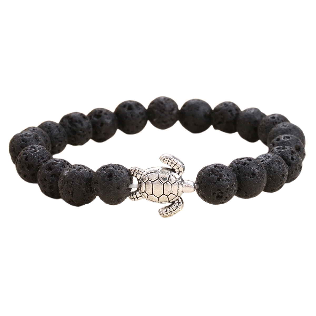 Turtle Shape Alloy Model With Gemstone Beads Bracelet Healing Natural Crystal Stone Beads Bracelet for Men and Women
