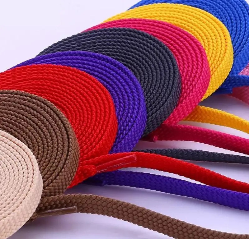 Shoe Parts Accessories Classic Flat Double Hollow Woven Shoelaces Sports Casual Canvas Laces White Black Yellow Green Red Brown Blue Shoeslaces 231124