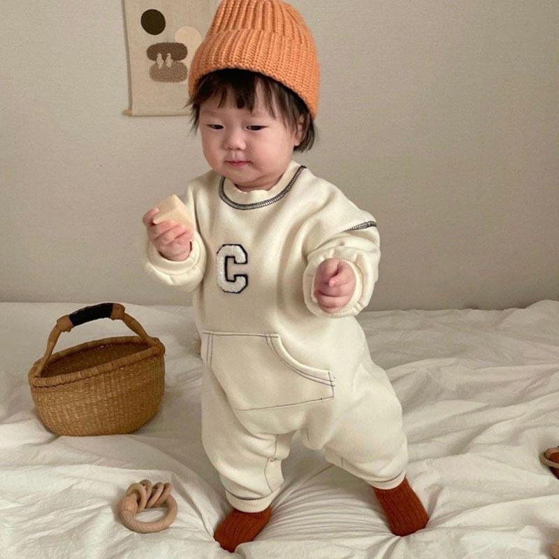 Rompers MILANCEl Baby Rompers Toddler Boys Clothes Letter Embroidery Girls Jumpsuits 230425