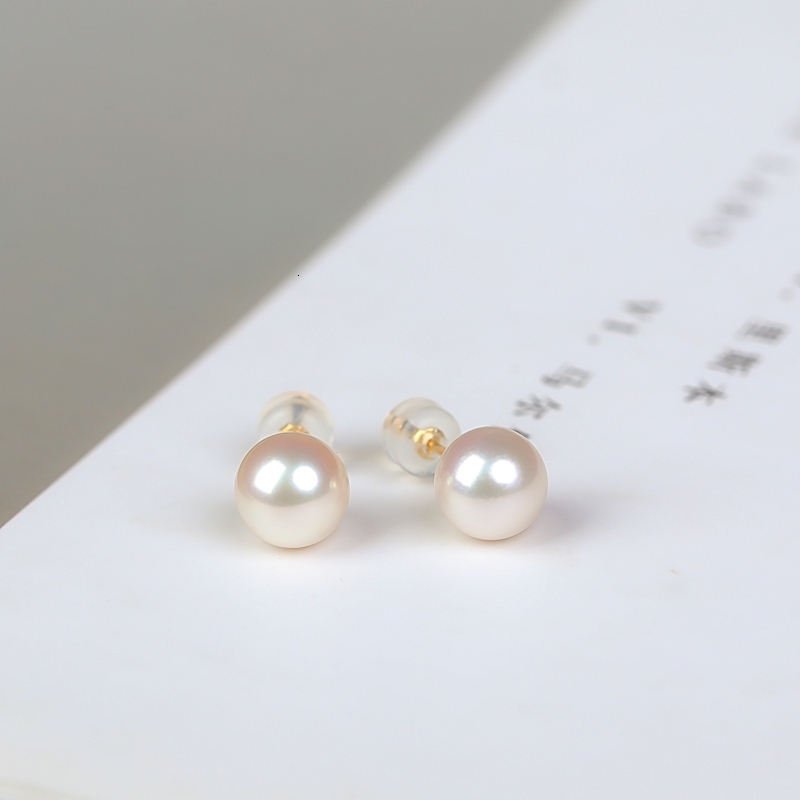 Stud YUNLI Real 18K Gold Natural Freshwater Pearl Stud Earrings Pure AU750 Gold Earring Pins for Women Fine Jewelry Gift EA015 230425