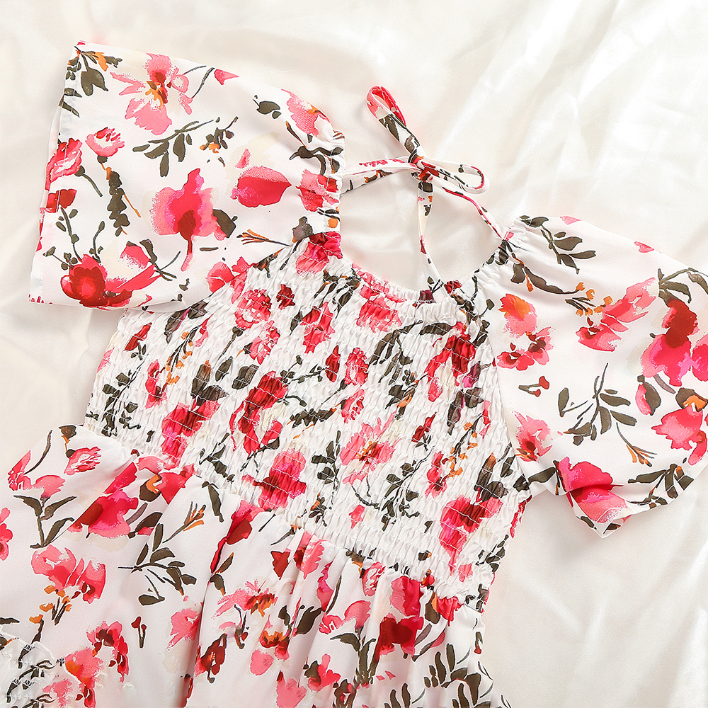 Family Matching Outfits Mom and daughter Long Floral Dress family look Dad Son flowers Print TShirt Mommy me clothes matching outfits 230424