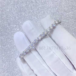 necklace moissanite chain Women Men 18k White Gold 4mm d Color Flawless Diamond Paved Tennis Bracelet Gold