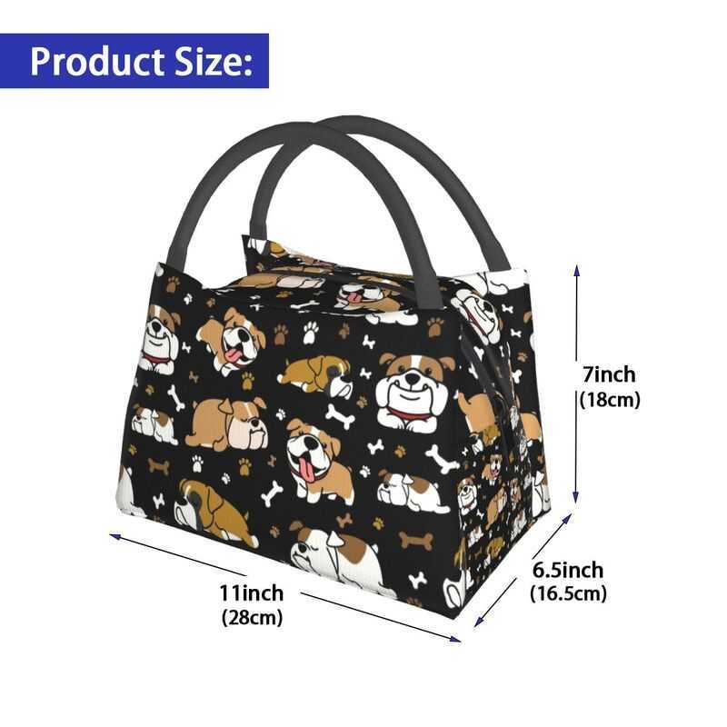 Ice Packs/Isothermic Bags Cute English Bulldog Thermal Insulated Bag British Dogs Lunch Container for Outdoor Camping Travel Storage Meal Food Box J23