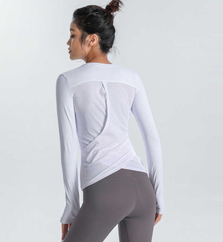 Yoga top Quick Drying stretch new sports Running sports Training T-shirt slim fit Long sleeve fitness clothing girl fashion exercise top sportswear, White
Yoga top Quick Drying stretch new sports Running sports Training T-shirt slim fit Long sleeve fitness clothing girl fashion exercise top sportswear, White