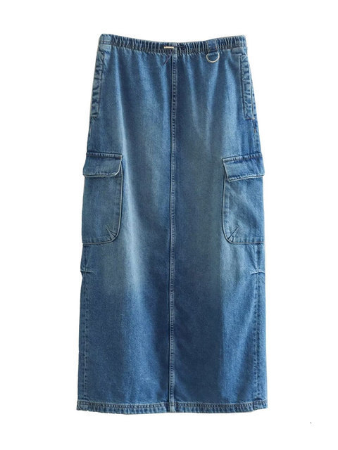 Women's Vests TRAF Women Fashion Front Button Denim Waistcoat Vintage V Neck Sleeveless Female Outerwear Chic Vest Tops 230424