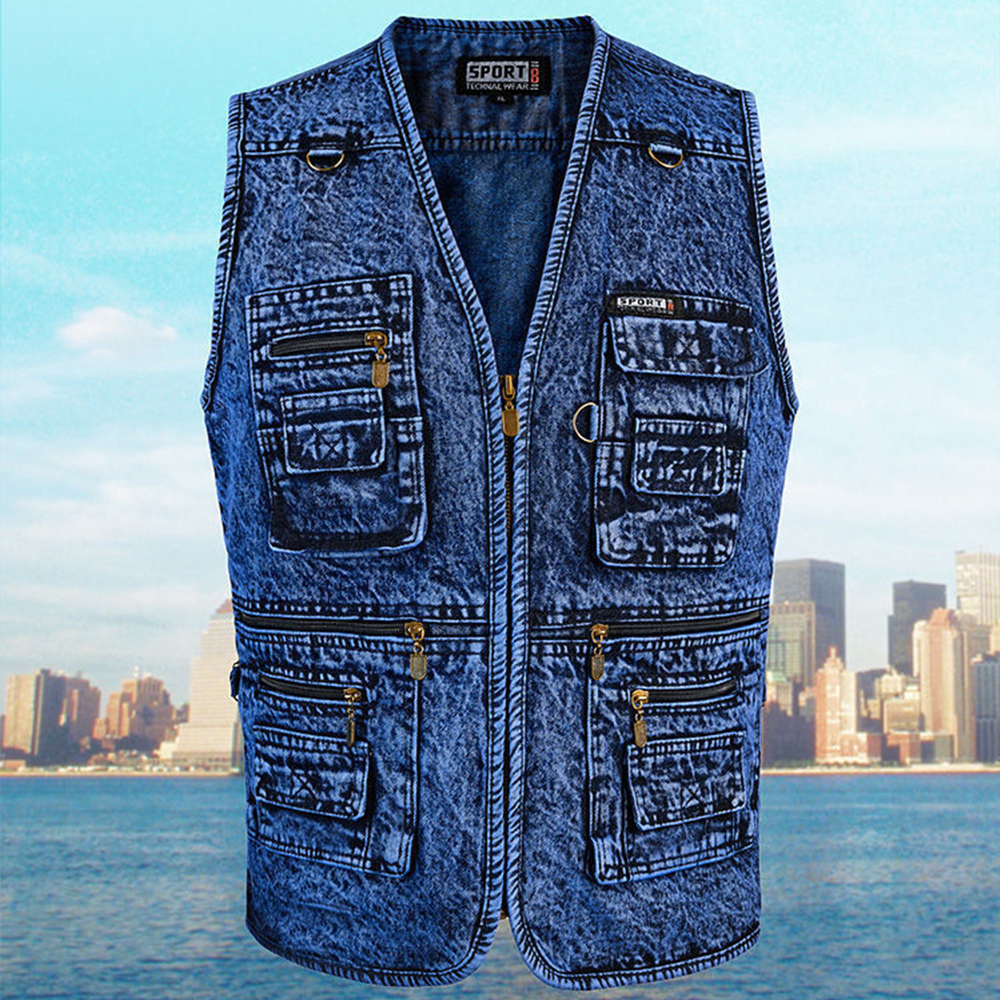 Men's Vests Men's denim vest summer and autumn denim sleeveless men's vest men's denim jacket men's denim vest 230425