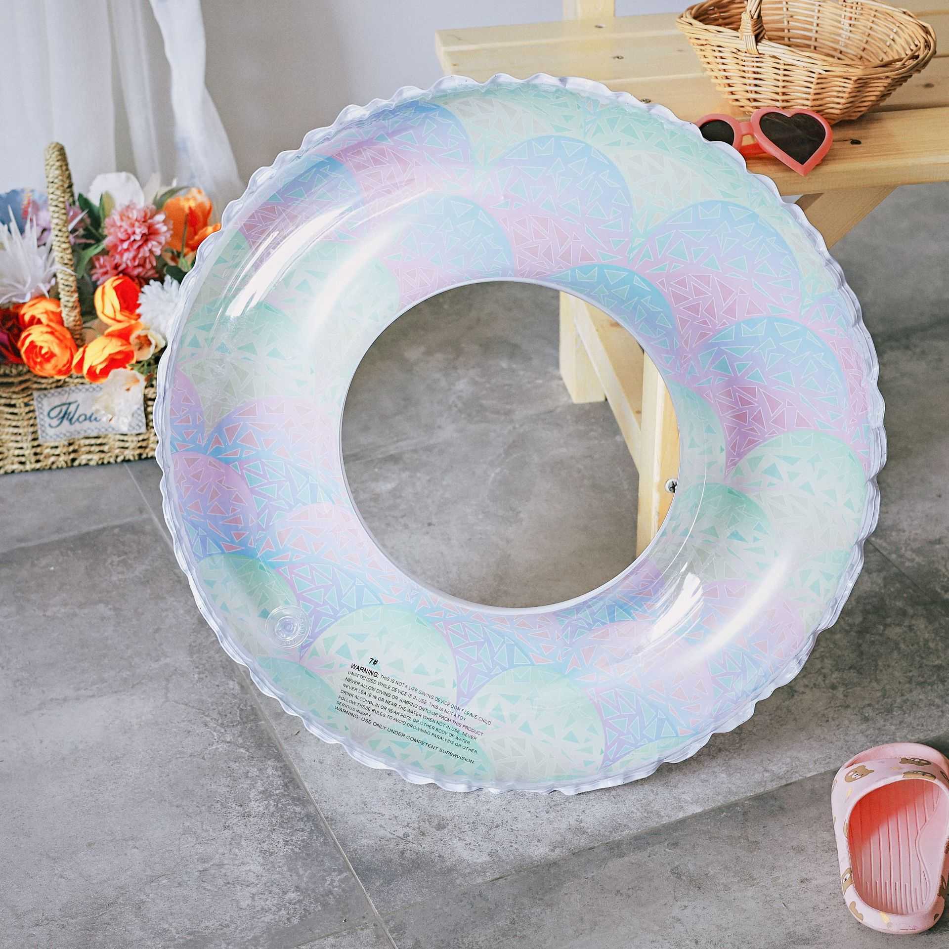 Life Vest Buoy Transparent Thickened Colorful Swimming Ring Adult Children Inflatable Pool Tube Giant Float Boys Girl Water Fun Toy Swim laps J230424