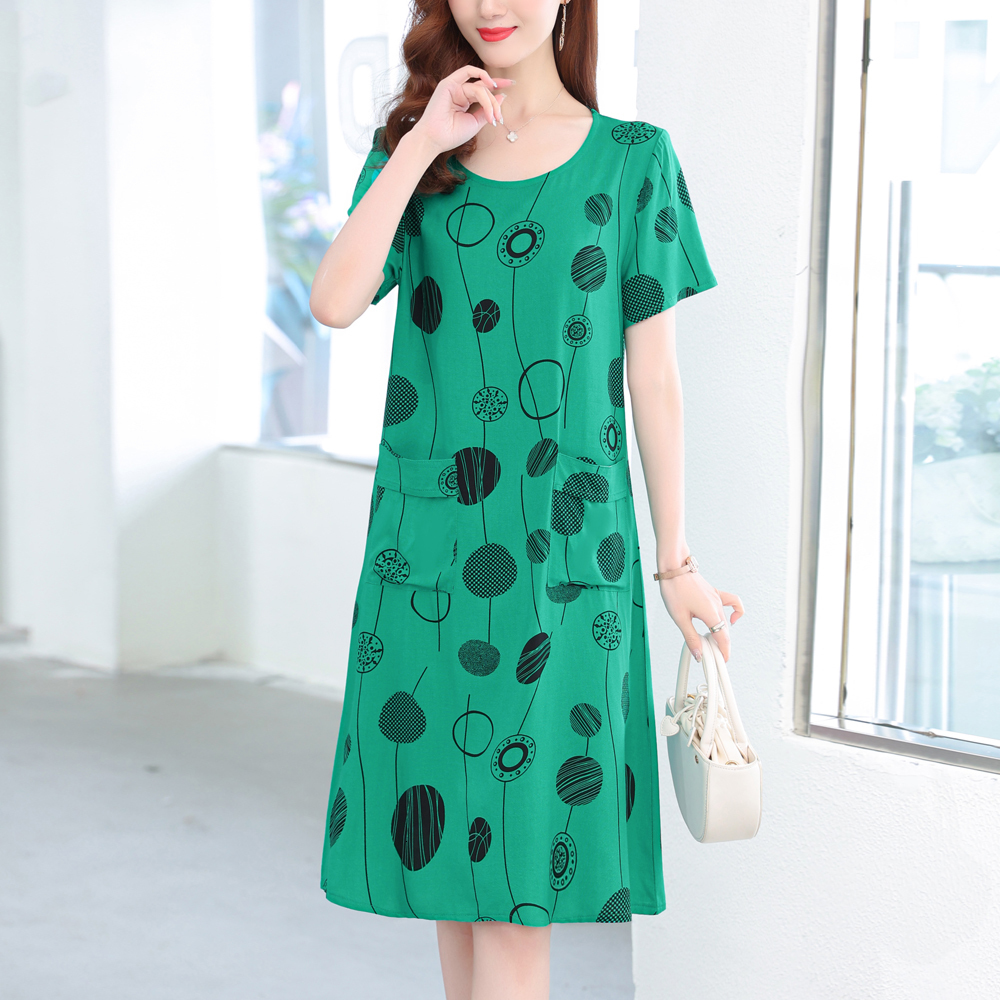 Casual Dresses Casual Print Dresses Summer Dresses For Women Vintage Dress Fashion Plus Size Short Sleeve Women Clothing 230425