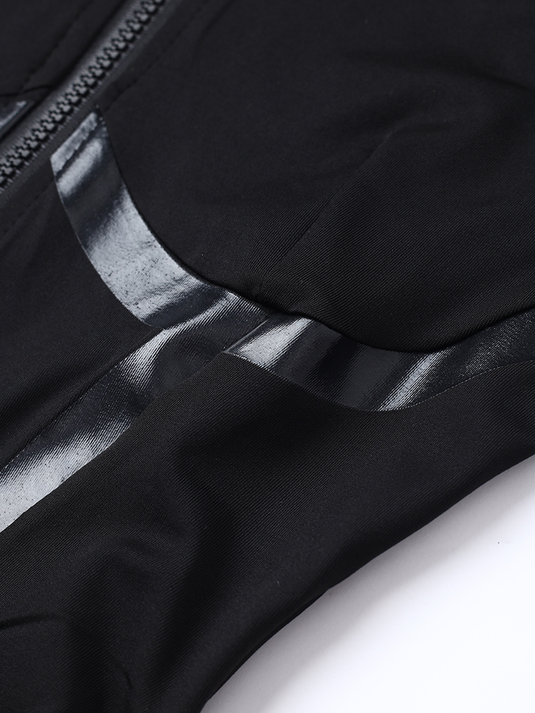 Women's Jumpsuits Rompers Black Sexy Bodysuit Fashion O-neck Full Sleeve Zipper Sports Spring High Street Dress 230425