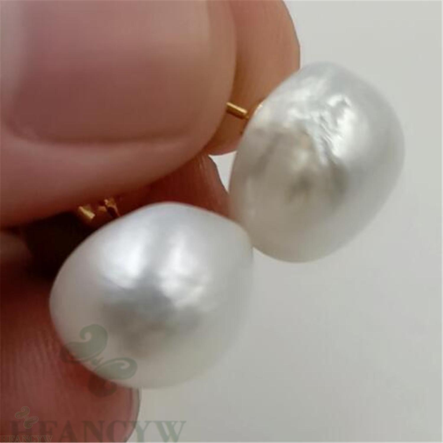 Stud 1214MM Mabe White Baroque Pearl 18K Gold Earrings Classic Ma Bei Personality Gorgeous Delicate 230425