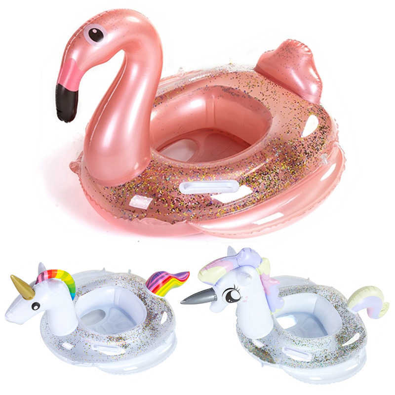 Life Vest Buoy Rooxin Flamingo Swimming Circle Baby Infant Float Pool Swimming Ring With Sunshade Floating Seat Summer Beach Pool Party Toys J230424