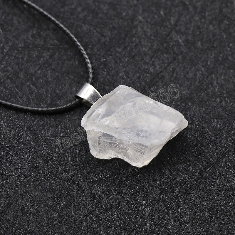 Natural Stone Pendant Irregular Rough Original Crystal Stone Necklace Fashion Charms DIY Jewelry Making Accessories Gifts