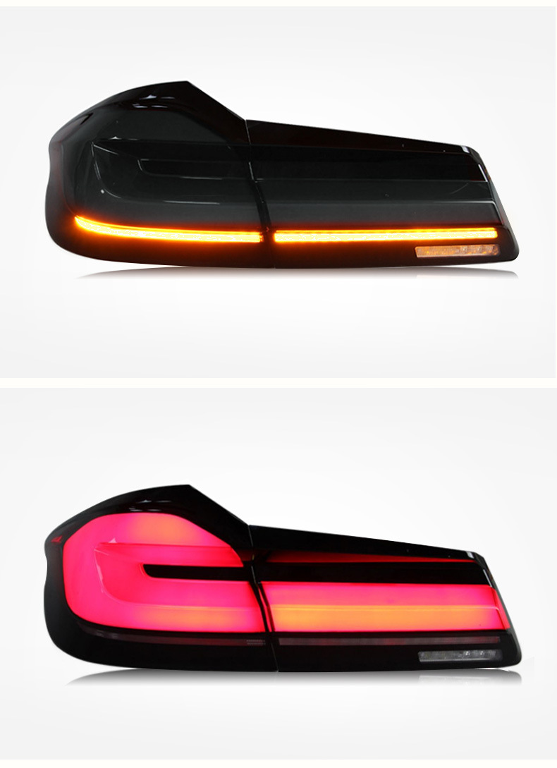 Full LED Taillight Assembly For 5 Series G38 20 17-20 22 Upgrade G30 LCI Lights Blue DRL Turn Signal Running Light