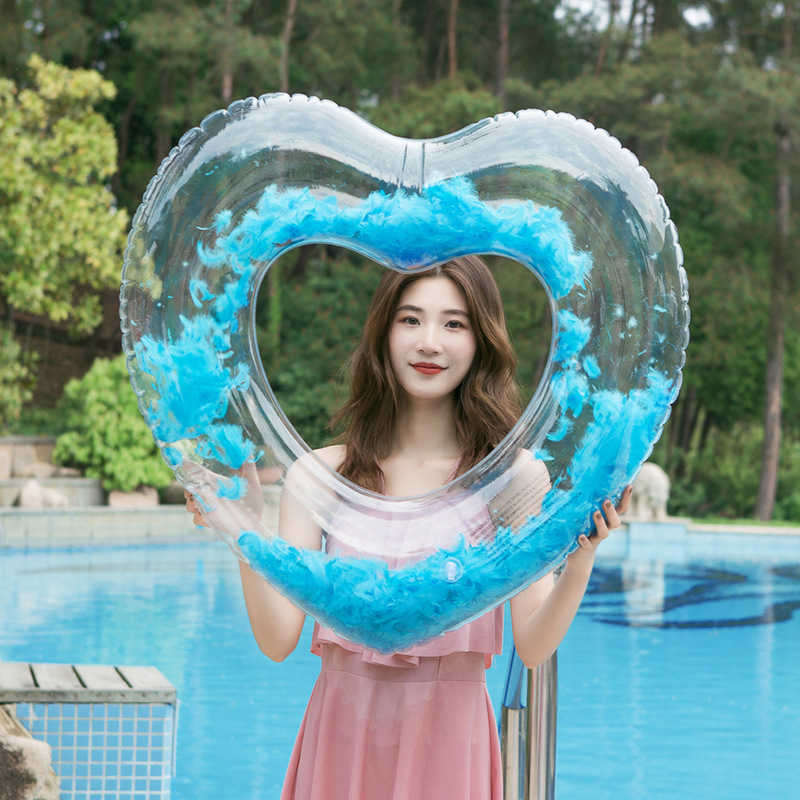 Life Vest Buoy ROOXIN Swim Ring Tube Inflatable Toy Love Feather Swimming Ring For Kids Adult Float Swimming Circle Pool Water Park Equipment J230424
