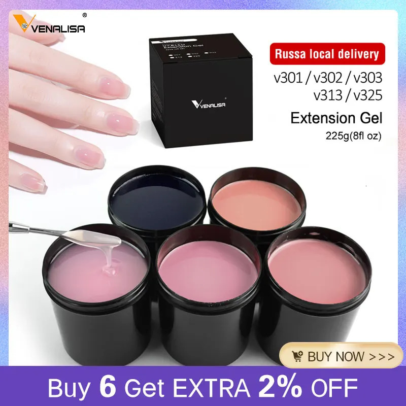 Nail Gel Self Leveling 8 oz 225 g Extension French Nails 25 Colors Soak Off UV LED Varnishes Camouflage Nail Gel Tips Topcoat 231124