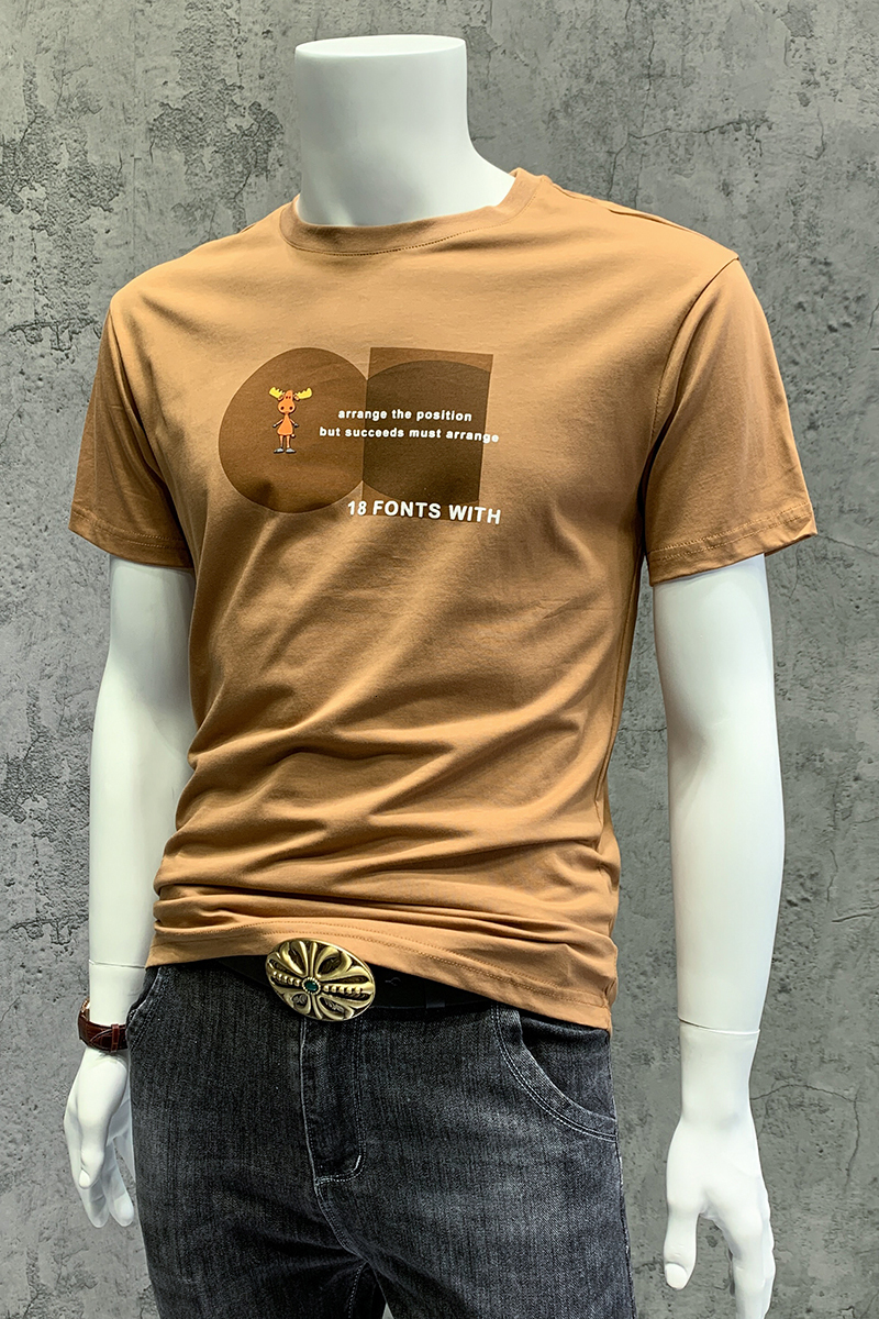 Men's T-Shirts Flocking Print for Men's Round Neck Short-sleeved T-shirt In Summer 230425