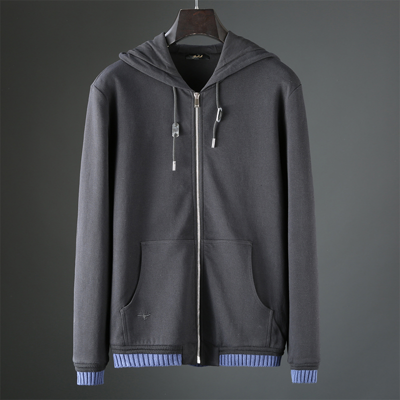 Men's Tracksuits JSBD heavy quality goods spider embroidery knitting contrast color autumn winter thick men's hooded casual sports suit 2304