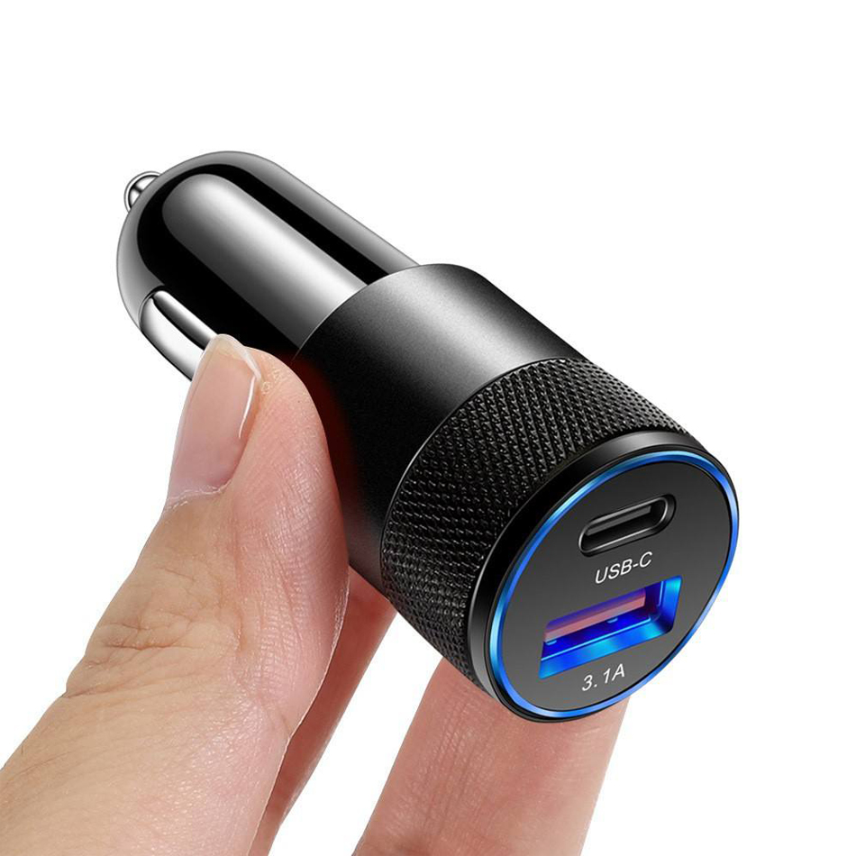 

Dual Port PD 20W QC3.0 Quick Charger 3.1A USB Type C Car Charger Cellphone Adapter For iPhone 14 13 12 11 Pro Max with OPP bag