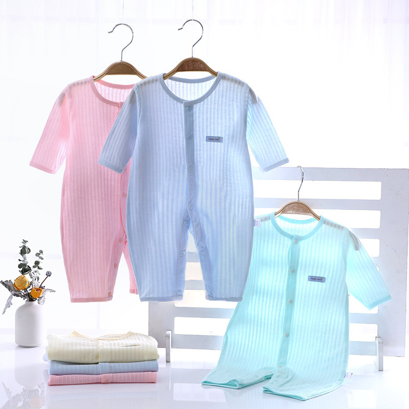 Rompers born Baby Clothes Summer Thin Rompers Infant Baby Boys Girls Soft Cotton Jumpsuit Ir Conditioning Ha Clothes Pajamas Onesie 230425
