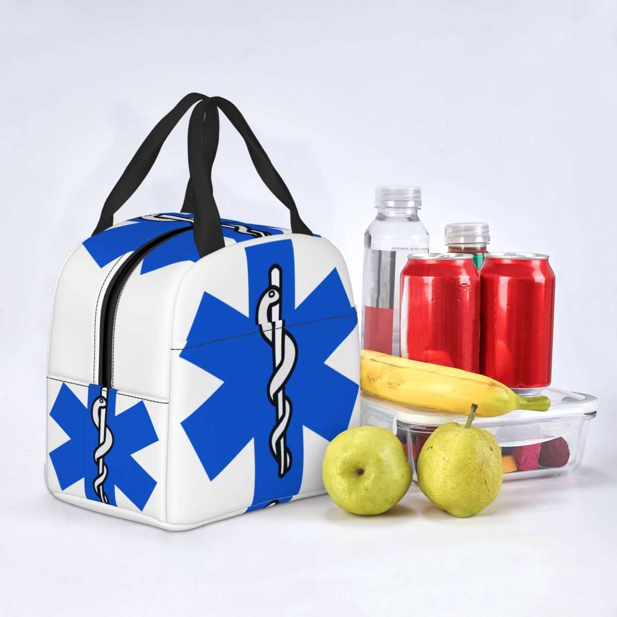 Ice Packs/Isothermic Bags Emt Star Of Life Insulated Lunch Bags Women Paramedic Doctor Ambulance Resuable Thermal Cooler Bento Box Kids School Childre