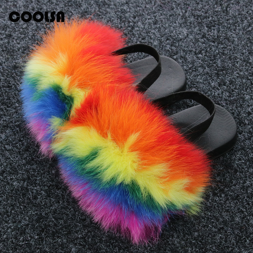 Sandals Children Fur Slippers ry Slides Kids Strap Fluffy Flip Flops Baby Girls Cute Plush Shoes Toddler 230424