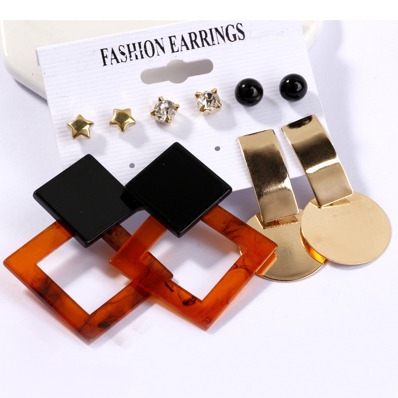 Stud LAT s Earrings Set Tassel Pearl for Women Bohemian Fashion Jewelry Geometric Kolczyki Hoop Earings 230424