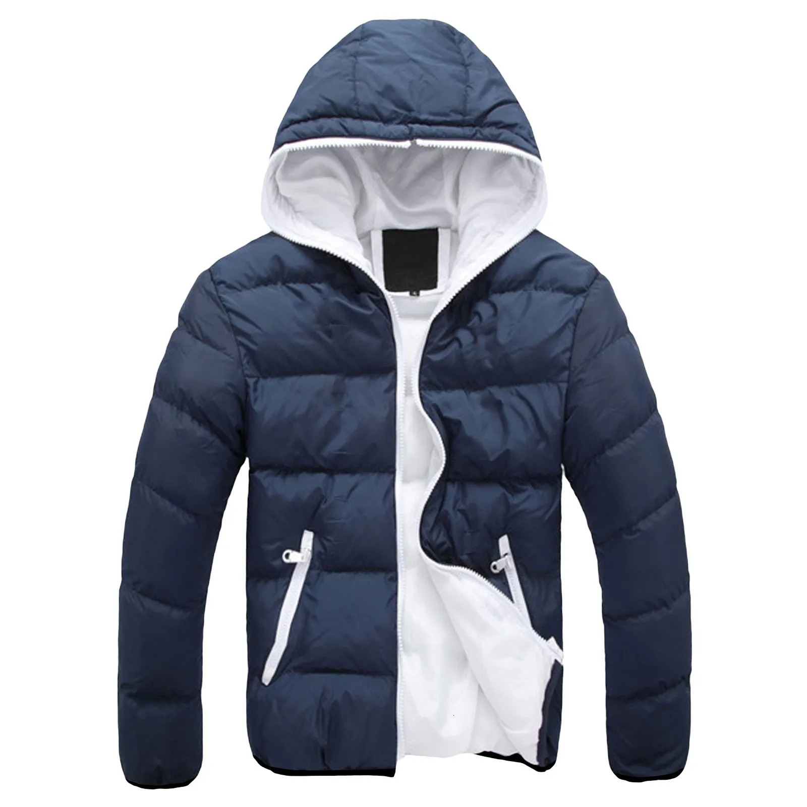 Men's Down Parkas 2023 Winter Trendy CottonPadded Coats Jacket Men Outdoor Hooded Coat Jackets For Black Warm Overcoat 231124