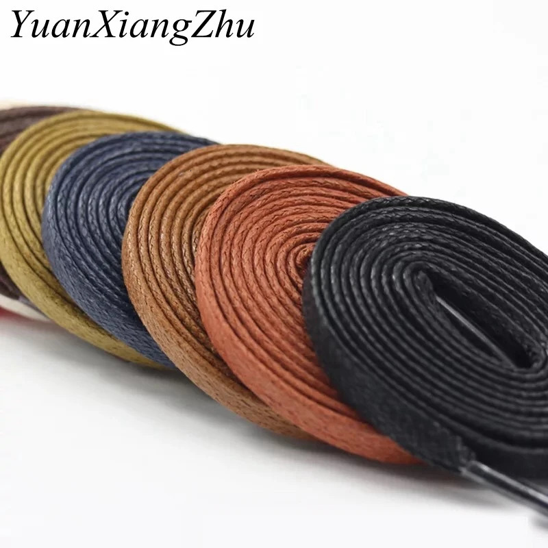 Shoe Parts Accessories 1 Pair Waxed Shoelaces Leather Waterproof Flat Laces Unisex Boots Shoelace Length 60 80 100 120 140 160 180CM P3 231124