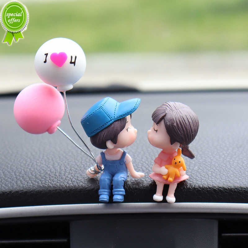 Car Decoration Cute Cartoon Couples Action Figure Figurines Balloon Ornament Auto Interior Dashboard Accessories for Girls Gifts