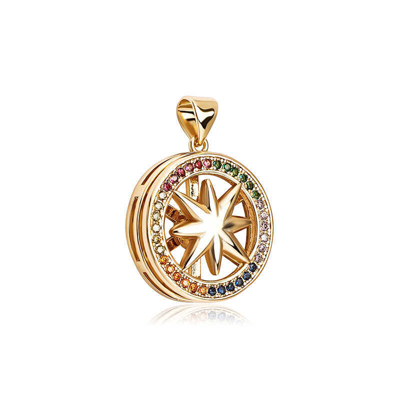 New Fashion Six Pointed Star Zircon Charms Necklace Mens Womens Choker Chain Hip-hop 14k Real Gold Plated Sky Pendant Jewelry Gifts For Guys Rapper Bi